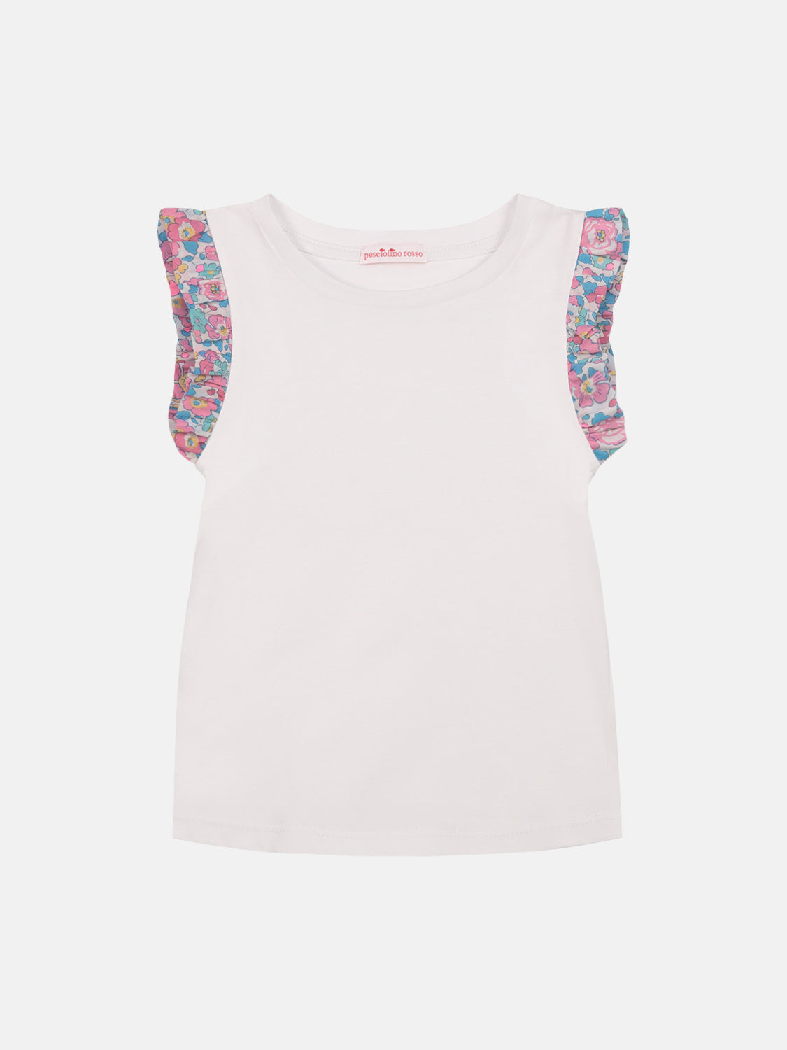 T-shirt Manica rouche Liberty Betsy Fluo Rosa Azzurro