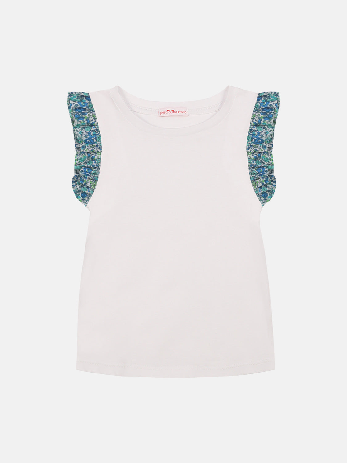 T-shirt Manica rouche Liberty Emma Verde Acqua