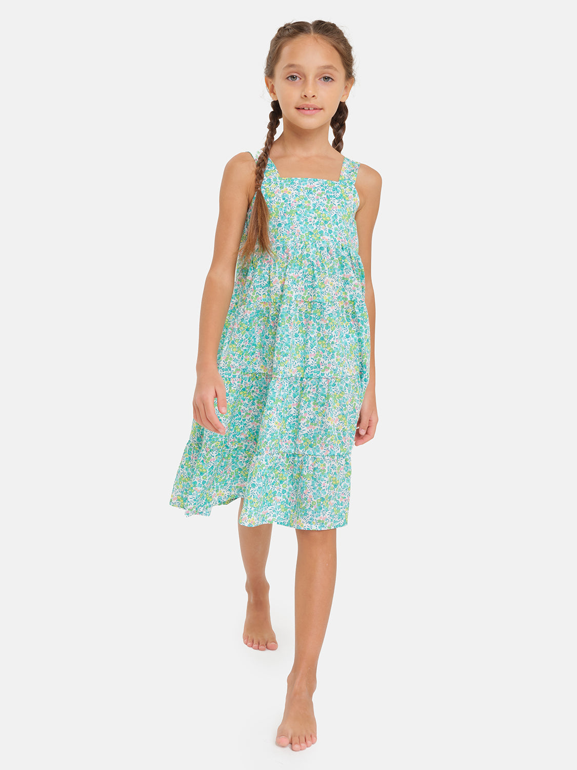 Girl's Dress Flounces Liberty Whiltshire Green